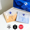 iS Clinical Active Peel System Step 1 and Step 2 treatment pads with blue packaging and award badges