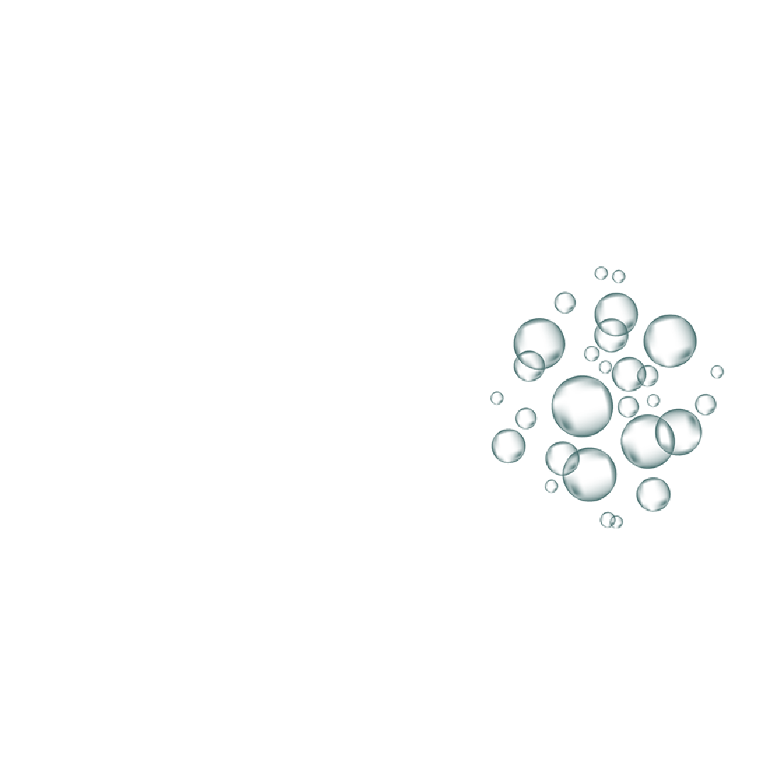 Cluster of transparent, reflective spheres representing hyaluronic acid molecules