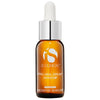 Amber glass dropper bottle of iS Clinical Pro-Heal Serum Advance+ with silver cap on white background