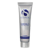 Silver tube of iS Clinical SHEALD Recovery Balm travel size with blue logo and text
